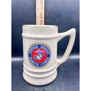 Vintage US Marine Corps Military Seal Logo Mug Stein Tankard - 6" Tall Collector